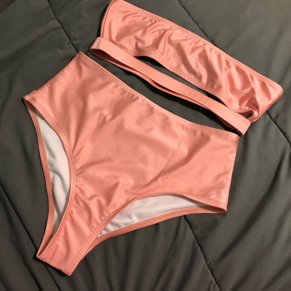 Brand New - Coral Pink Tube top Set Bikini 💗 - Picture 3 of 3